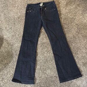 Women's True Religion Low Rise Flared Leg Sequin Detail Flap Pocket Jean